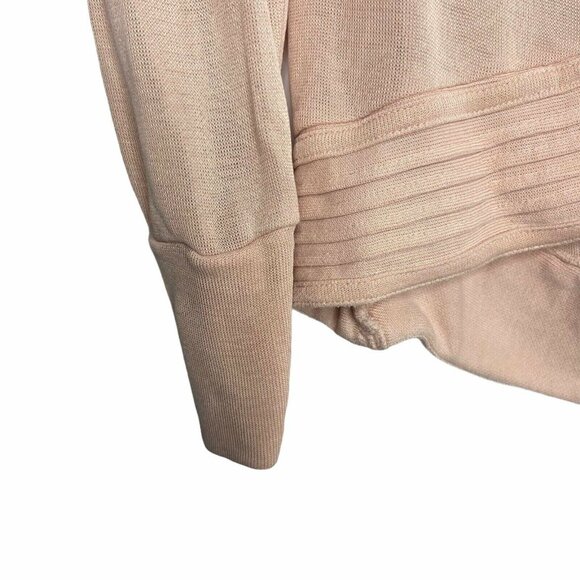 Athleta Serenity Criss Cross Sweatshirt Size XS Pink Soft Modal Crossover Hem - Picture 3 of 8